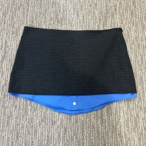 Zara NWOT Plaid Micro Mini Skirt with Dress Shirt Detail